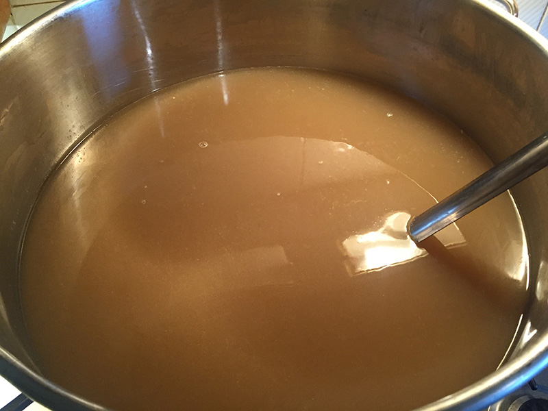 Picture 6: Clear wort draining from spent grains